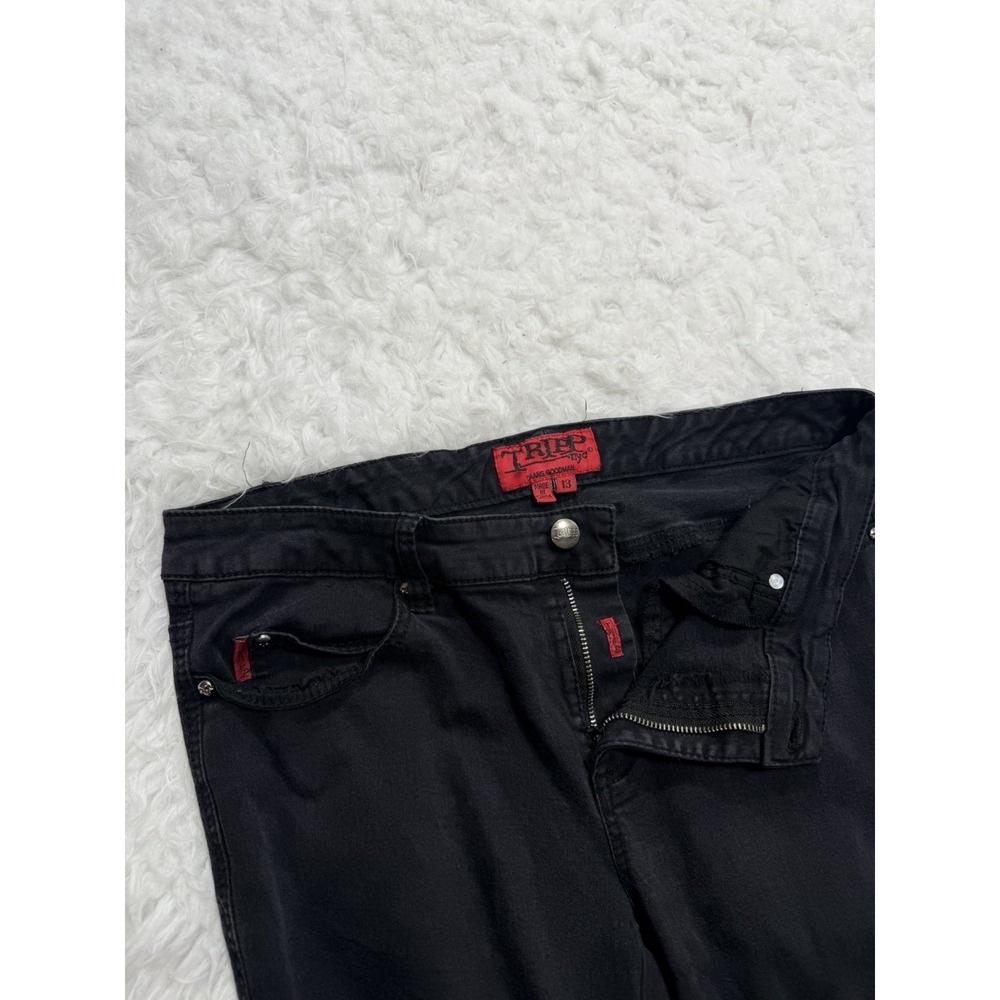 TRIPP NYC Jeans Women's 13 Ripped Distressed Black Holes Grunge Goth Core Skinny
